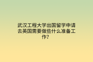 武漢工程大學(xué)出國留學(xué)申請去英國需要做些什么準(zhǔn)備工作？