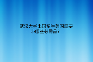 武漢大學(xué)出國留學(xué)美國需要帶哪些必需品？