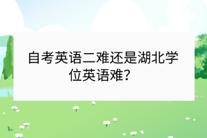 自考英語二難還是湖北學(xué)位英語難？