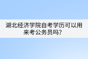 湖北經(jīng)濟(jì)學(xué)院自考學(xué)歷可以用來考公務(wù)員嗎？