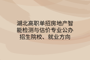 湖北高職單招房地產(chǎn)智能檢測(cè)與估價(jià)專業(yè)公辦招生院校、就業(yè)方向