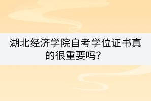 湖北經(jīng)濟學(xué)院自考學(xué)位證書真的很重要嗎？