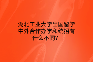 湖北工業(yè)大學(xué)出國(guó)留學(xué)中外合作辦學(xué)和統(tǒng)招有什么不同？