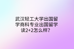 武漢輕工大學(xué)出國留學(xué)商科專業(yè)出國留學(xué)讀2+2怎么樣？(1)