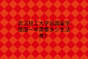 武漢輕工大學(xué)出國(guó)留學(xué)德國(guó)一年需要多少生活費(fèi)？