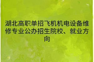 湖北高職單招飛機機電設(shè)備維修專業(yè)公辦招生院校、就業(yè)方向