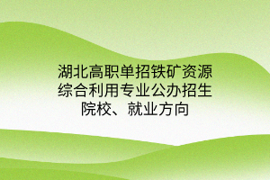 湖北高職單招鐵礦資源綜合利用專業(yè)公辦招生院校、就業(yè)方向