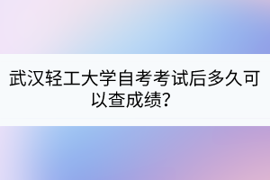 武漢輕工大學自考考試后多久可以查成績？
