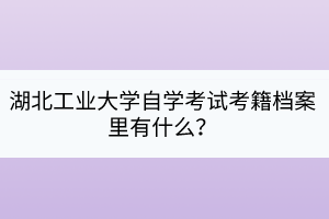 湖北工業(yè)大學(xué)自學(xué)考試考籍檔案里有什么？