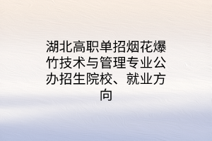 湖北高職單招煙花爆竹技術(shù)與管理專業(yè)公辦招生院校、就業(yè)方向