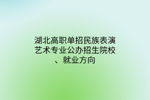 湖北高職單招民族表演藝術(shù)專業(yè)公辦招生院校、就業(yè)方向