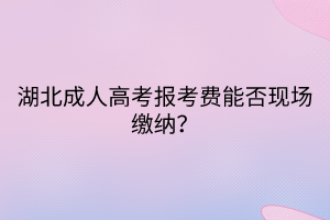 湖北成人高考報考費能否現(xiàn)場繳納？