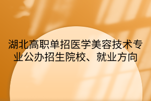 湖北高職單招醫(yī)學(xué)美容技術(shù)專業(yè)公辦招生院校、就業(yè)方向