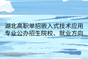 湖北高職單招嵌入式技術(shù)應用專業(yè)公辦招生院校、就業(yè)方向