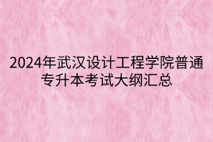 2024年武漢設(shè)計(jì)工程學(xué)院普通專升本考試大綱匯總(1)