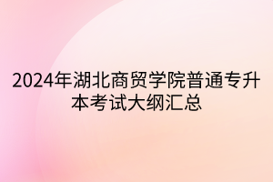 2024年湖北商貿學院普通專升本考試大綱匯總(1)