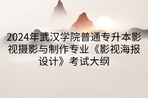 2024年武漢學(xué)院普通專升本影視攝影與制作專業(yè)《影視海報(bào)設(shè)計(jì)》考試大綱(1)