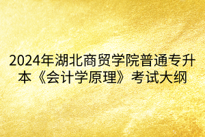 2024年湖北商貿(mào)學(xué)院普通專升本《會計學(xué)原理》考試大綱(1)