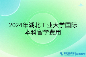 2024年湖北工業(yè)大學(xué)國際本科留學(xué)費(fèi)用