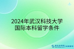 2024年武漢科技大學(xué)國(guó)際本科留學(xué)條件