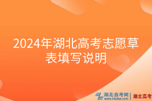 2024年湖北高考志愿草表填寫說明