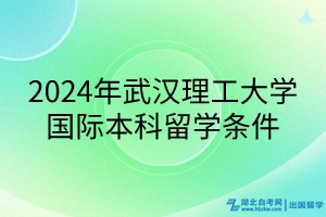 2024年武漢理工大學(xué)國際本科留學(xué)條件