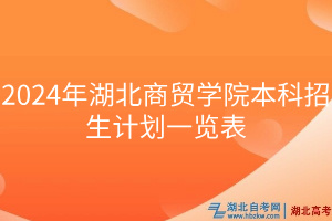 2024年湖北商貿(mào)學(xué)院本科招生計(jì)劃一覽表