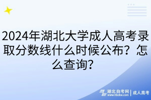 2024年湖北大學(xué)成人高考錄取分?jǐn)?shù)線什么時(shí)候公布？怎么查詢？