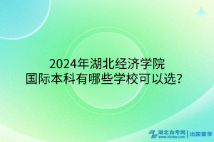 2024年湖北經(jīng)濟學(xué)院國際本科有哪些學(xué)?？梢赃x？