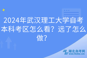 2024年武漢理工大學(xué)自考本科考區(qū)怎么看？遠(yuǎn)了怎么做？