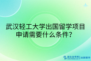 武漢輕工大學(xué)出國留學(xué)項目申請需要什么條件？