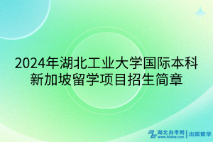 2024年湖北工業(yè)大學(xué)國際本科新加坡留學(xué)項(xiàng)目招生簡(jiǎn)章