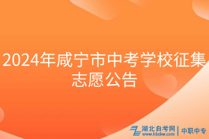 2024年咸寧市中考學(xué)校征集志愿公告