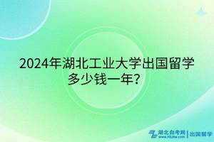 2024年湖北工業(yè)大學(xué)出國留學(xué)多少錢一年？