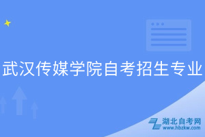 武漢傳媒學院自考招生專業(yè)