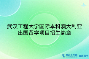 武漢工程大學(xué)國際本科澳大利亞出國留學(xué)項目招生簡章