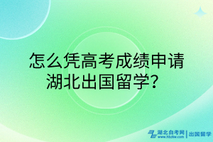 怎么憑高考成績申請湖北出國留學(xué)？