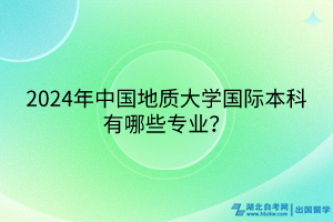 2024年中國地質(zhì)大學(xué)國際本科有哪些專業(yè)？