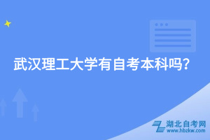 武漢理工大學(xué)有自考本科嗎？