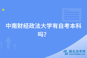 中南財(cái)經(jīng)政法大學(xué)有自考本科嗎？