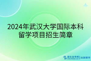 2024年武漢大學(xué)國(guó)際本科留學(xué)項(xiàng)目招生簡(jiǎn)章