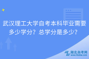 武漢理工大學(xué)自考本科畢業(yè)需要多少學(xué)分？總學(xué)分是多少？
