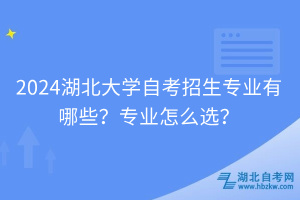 2024湖北大學自考招生專業(yè)有哪些？專業(yè)怎么選？