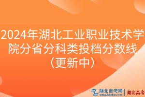 2024年湖北工業(yè)職業(yè)技術學院分省分科類投檔分數線（更新中）