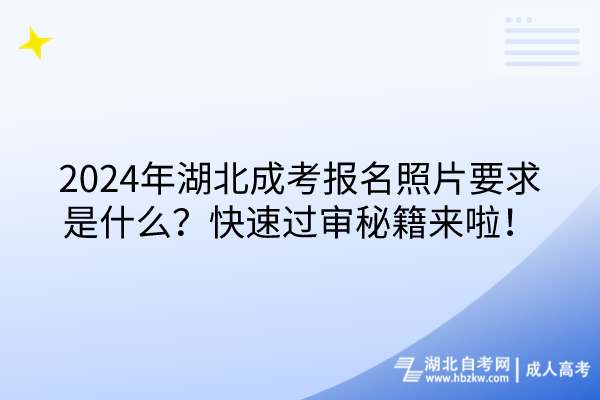 2024年湖北成考報(bào)名照片要求是什么？快速過審秘籍來啦！