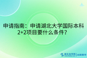 申請(qǐng)指南：申請(qǐng)湖北大學(xué)國際本科2+2項(xiàng)目要什么條件？