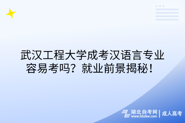 武漢工程大學成考漢語言專業(yè)容易考嗎？就業(yè)前景揭秘！