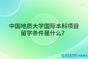 中國(guó)地質(zhì)大學(xué)國(guó)際本科項(xiàng)目留學(xué)條件是什么？