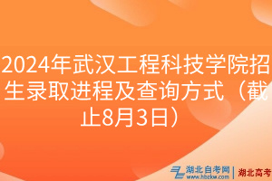 2024年武漢工程科技學院招生錄取進程及查詢方式（截止8月3日）