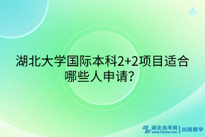 湖北大學國際本科2+2項目適合哪些人申請？